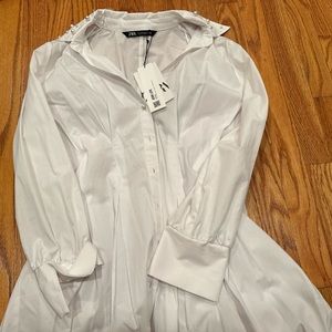 Zara button up Pearl mini dress